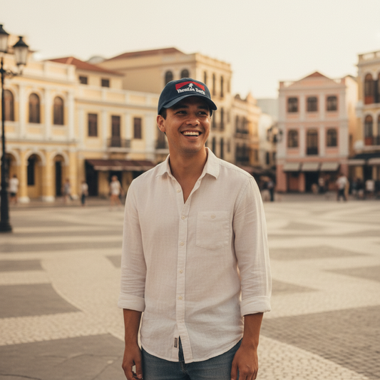 Navy Vacation Darts Mountain Dad Hat - Macau Lifestyle