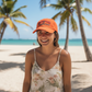 Orange Vacation Darts Dad Hat - Tropical Beach Lifestyle