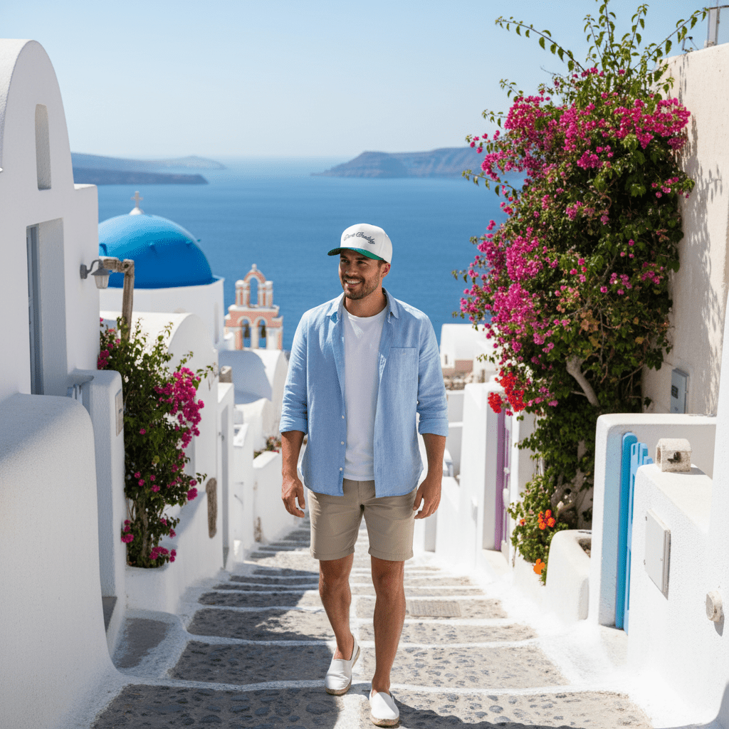 Santorini Greece Male Model