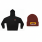 Vacation Darts Hoodie and Maroon Beanie Composition