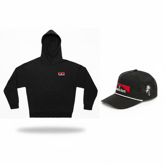 Vacation Darts Hoodie and Performance Cap Composition