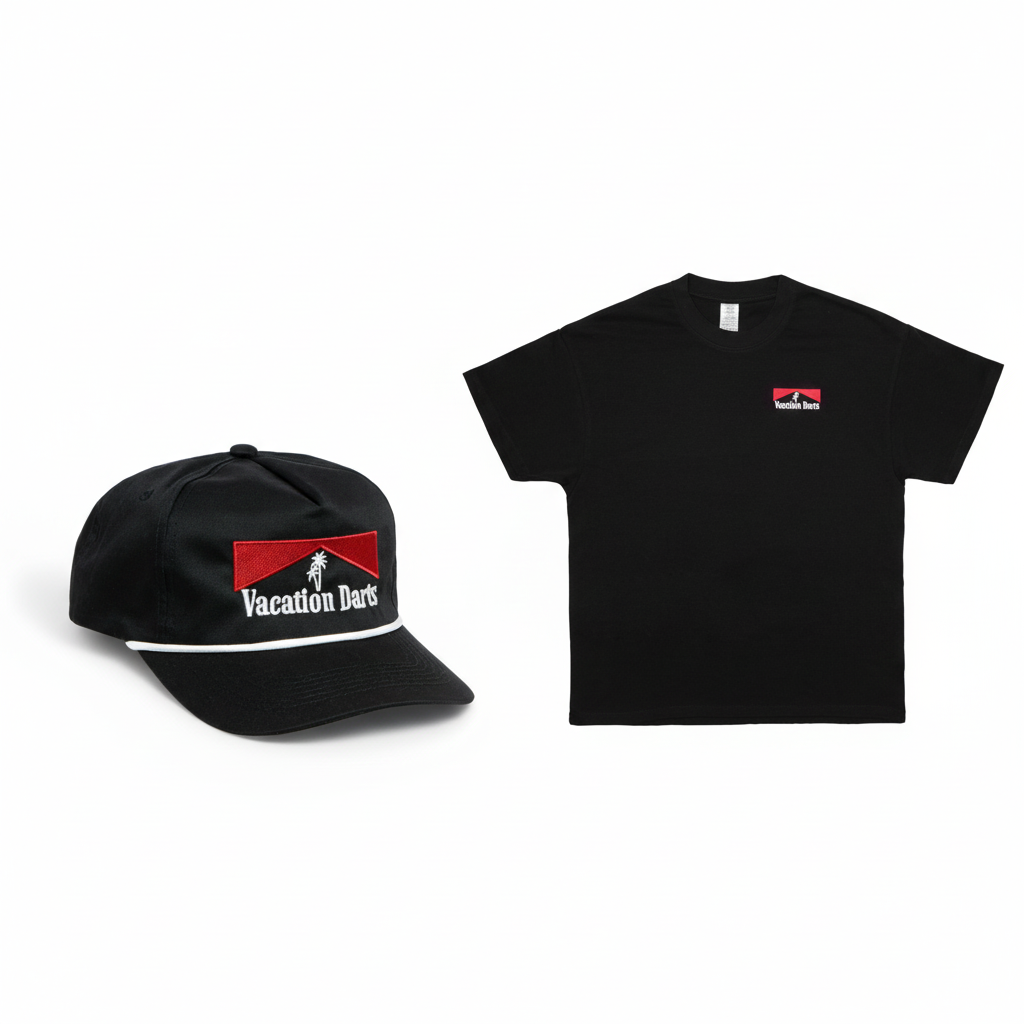 Vacation Darts Rope Hat and T-Shirt Composition