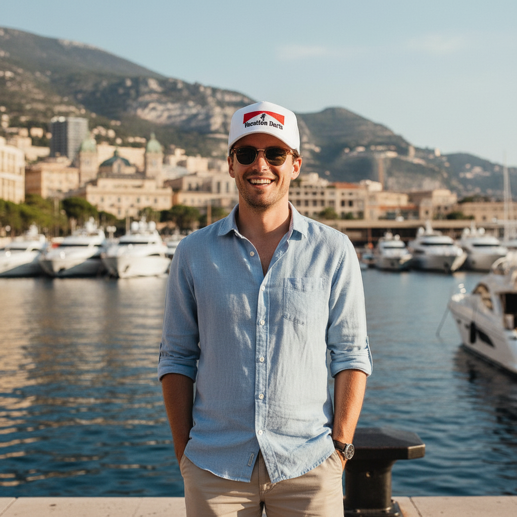White Vacation Darts Snapback - Monaco Lifestyle